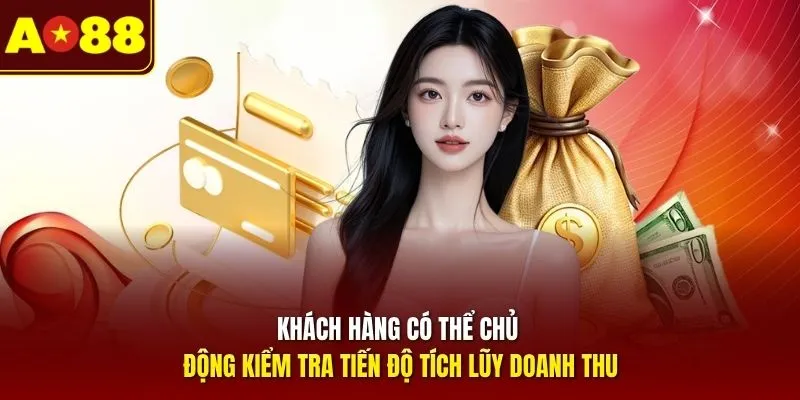 Khách hàng có thể chủ động kiểm tra tiến độ tích lũy doanh thu